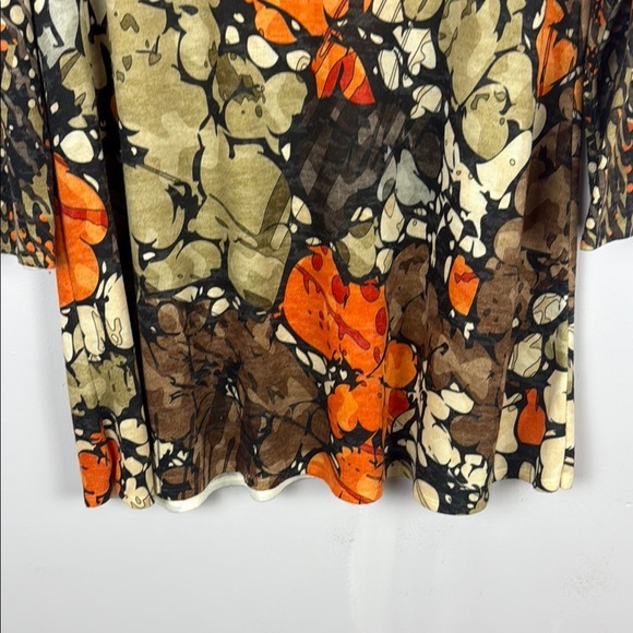 Amma Vibrant Orange and Brown Relaxed Graphic Tunic Size Medium - Picture 6 of 8